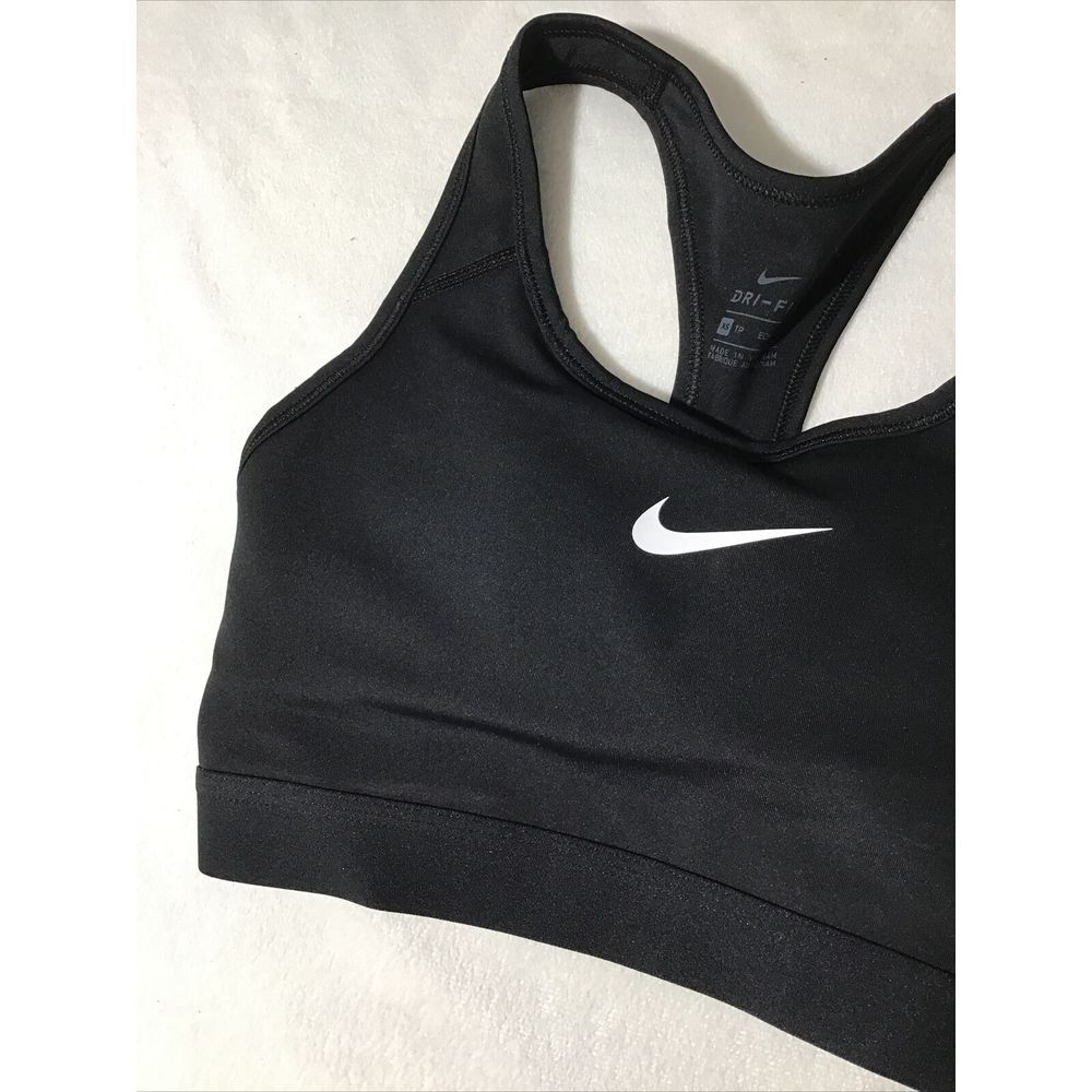 NEW $38 Nike Black Swoosh Sports Racerback Bra [ SZ‎ XS ] #3725 - Picture 4 of 12